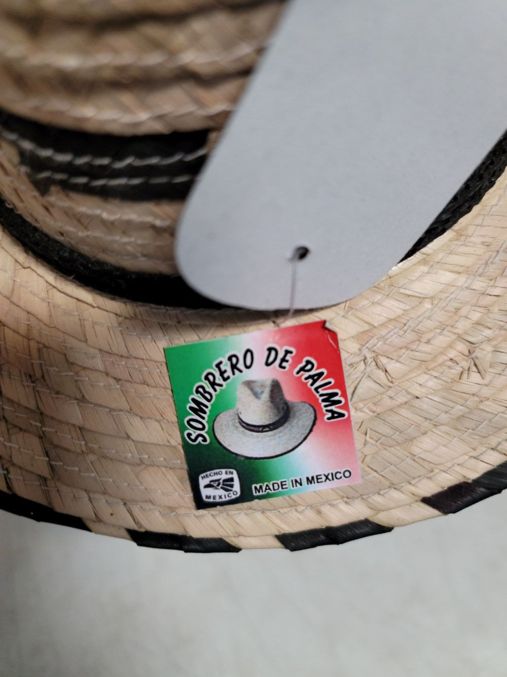 SOM-PAL Hats Valdez Kids - Baby Cowboy Hat in Natural Palm With Black Woven Brim - Mexican Size 42