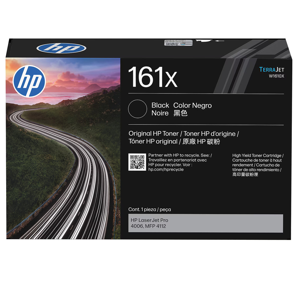 HP 161X TerraJet High-Yield Toner Cartridge - W1610X - Black