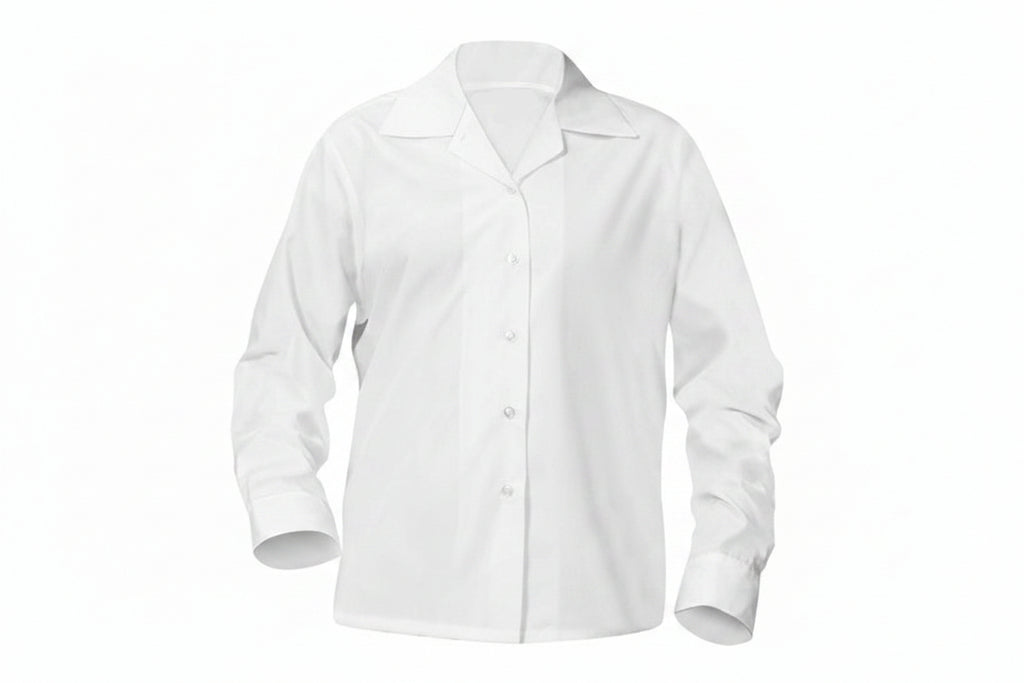 Simply the Best - Girls' Long Sleeve Blouse, White - YM