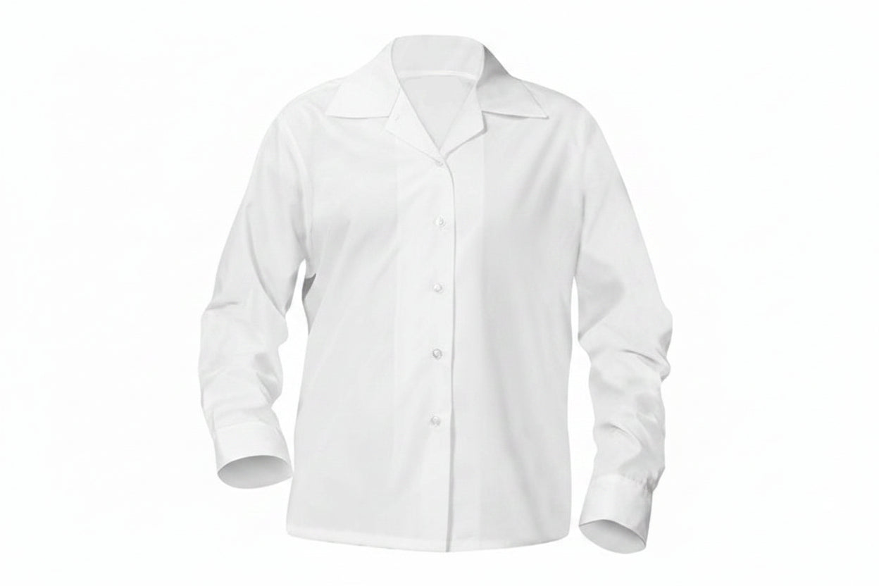 Simply the Best - Girls' Long Sleeve Blouse, White - YM