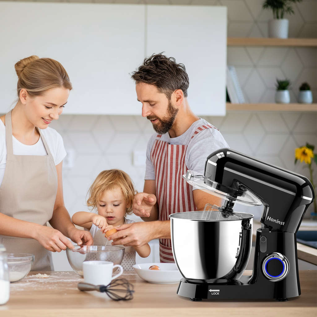 HONINST 6.5QT Electric Stand Mixer - Lightweight - Model SM1531PN - Onyx Black