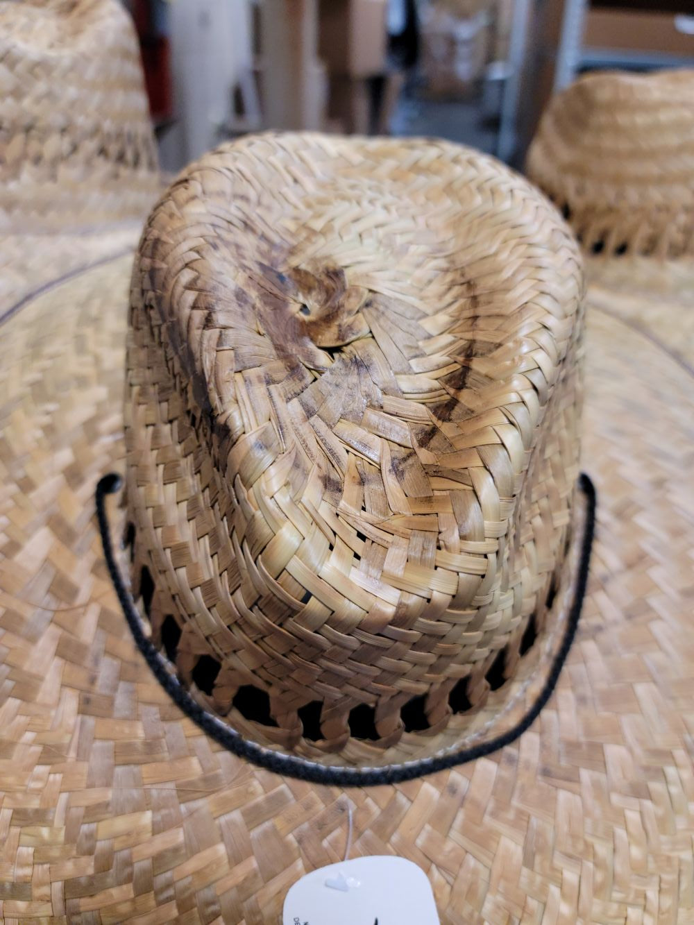 EL DORADO HATS - Straw Hat in Natural Tan With Chocolate Brown Brim Trim - Adult OS