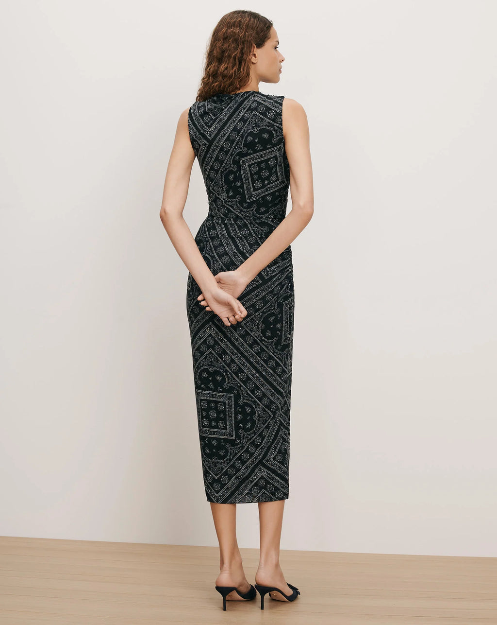 Sylviani Bandana Midi Dress by Veronica Beard - Navy/Dove White - Size Small