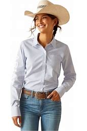 Ariat Team Kirby Stretch Embroidery Long-Sleeve Button-Down Shirt for Ladies  XXL