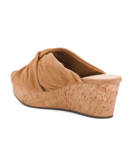 CHOCOLAT BLU Suede Wiley Platform Wedge Sandals Size 7