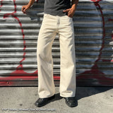Tokyo Dad Jeans | Straight-Wide Leg by Pool House New York - Natural - Size 28 Short