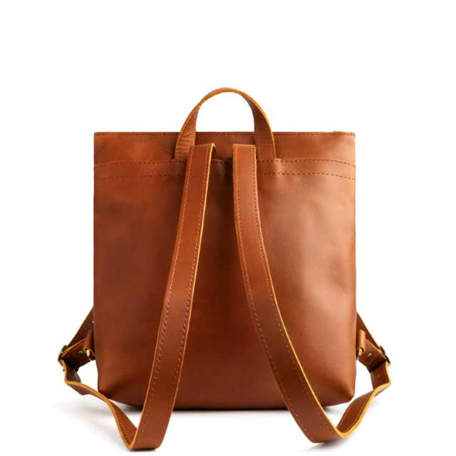 Portland Leather Tote Backpack , Large - Honey Color