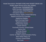 Apple iPhone 16 Pro Max Desert - 256GB - New, Open Box - Locked to AT&T