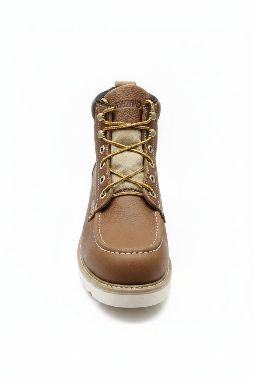 Rhino 62T06 6 inch Moc Toe Leather Work Boot - Butternut 9