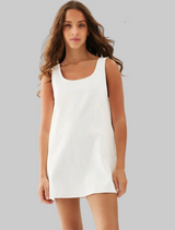 PARKE Denim Mini Dress - White - XS