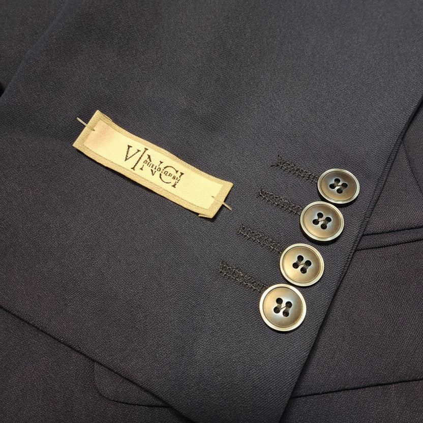 Vinci Philosophy - Slim Fit 2 Piece Suit with Adjustable Waistband, Navy (42R/36W)