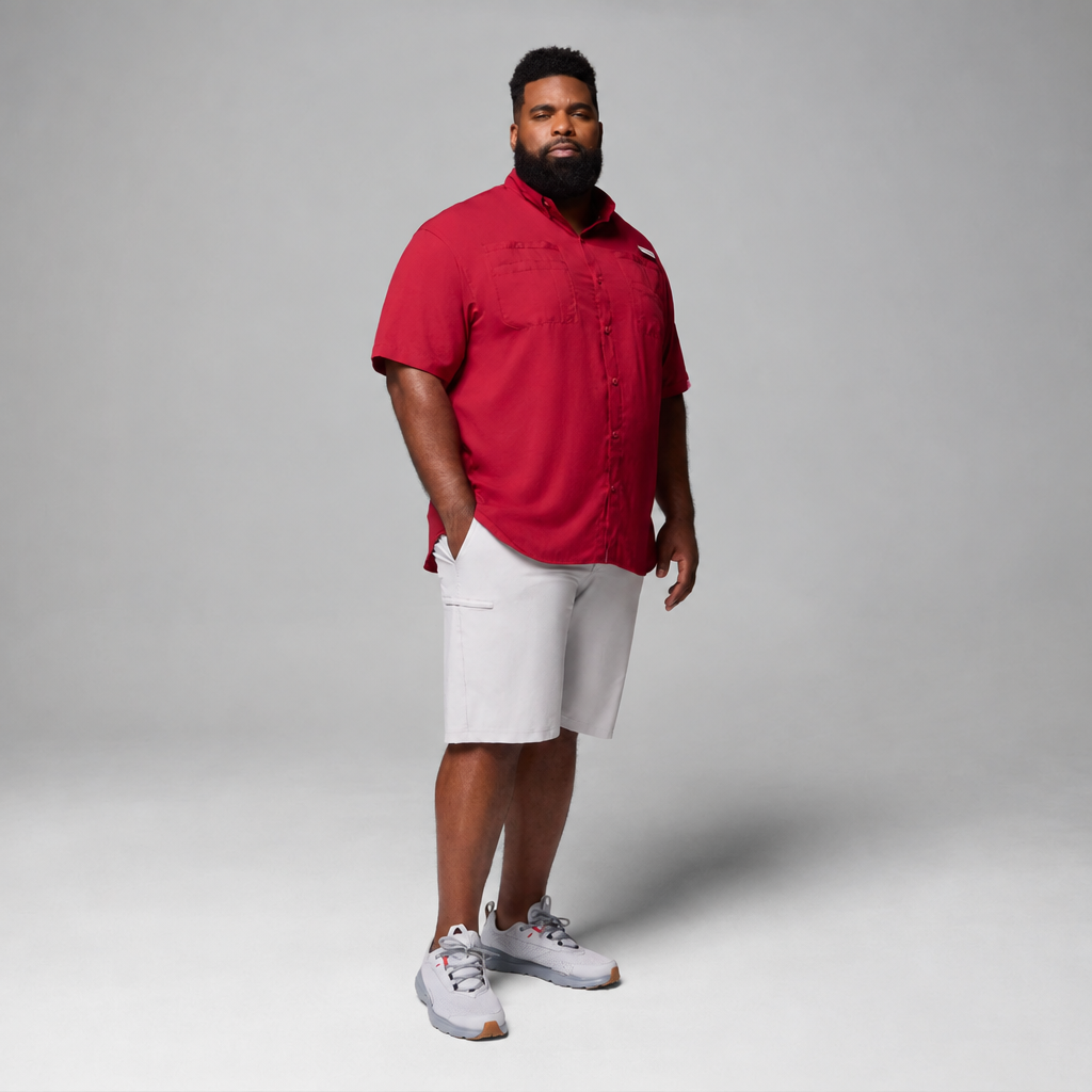 COLUMBIA Men's PFG Tamiami II SS Shirt in Beet - 3X (Big)