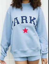 PARKE Coastal Star Varsity Mockneck - Sky/Navy - LXL