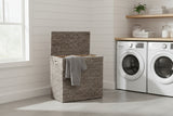 Best Choice Products - Large Water Hyacinth Double Laundry Hamper Basket w/ 2 Liner Bags - Grey