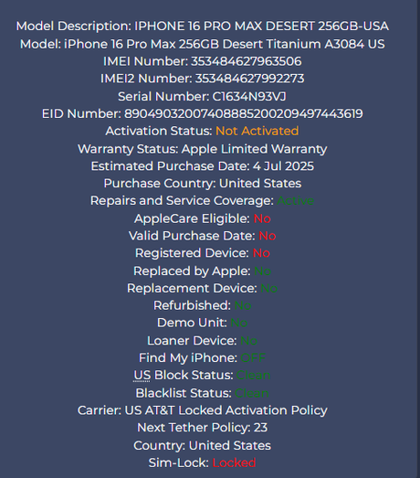 Apple iPhone 16 Pro Max Desert - 256GB - Locked to AT&T - New, Damaged Box