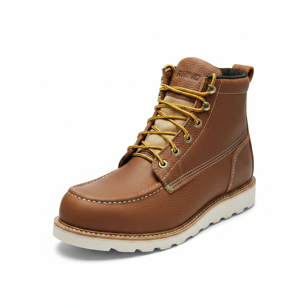 Rhino 62T06 6 inch Moc Toe Leather Work Boot - Butternut 9