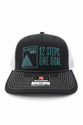 Custom Trucker Hat - Recovery Church "12 Steps One Goal", Blk/Wht