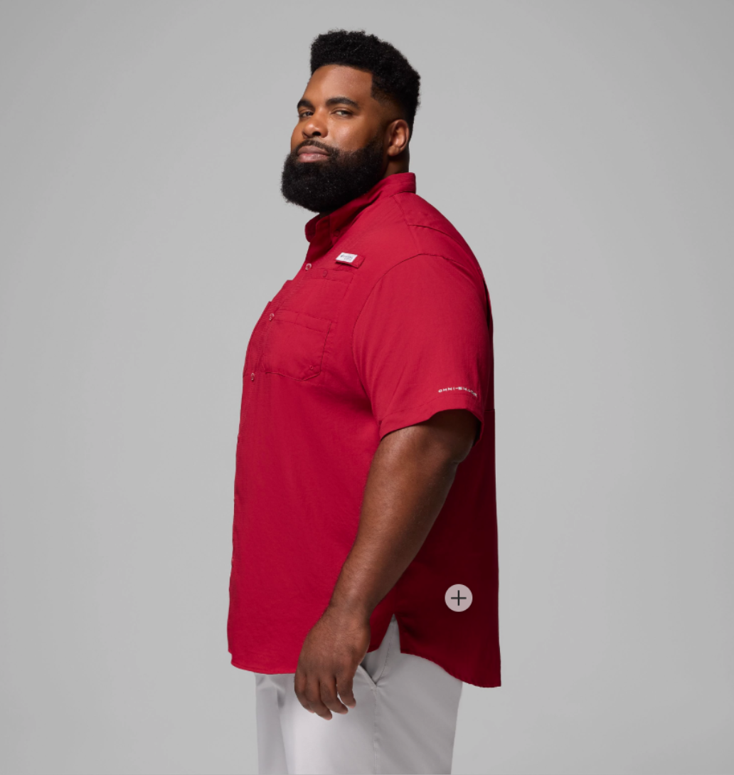 COLUMBIA Men's PFG Tamiami II SS Shirt in Beet - 3X (Big)