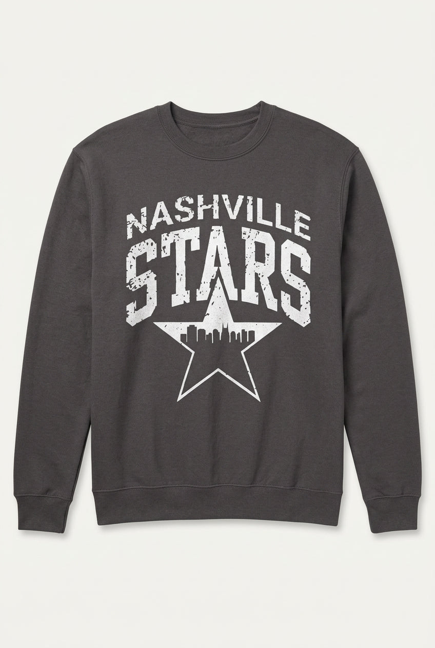 *NASHVILLE STARS Logo Sweatshirt, Unisex, Grey-Size XL
