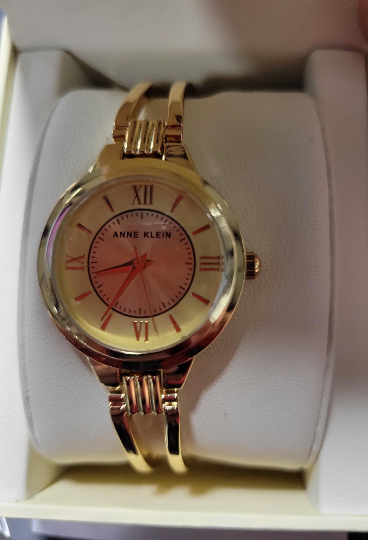 Anne Klein Women's Genuine Diamond Dial Bangle Watch (NEW, OPEN BOX)