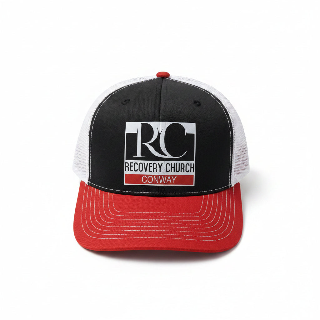 Custom Trucker Hat - Recovery Church Blk/Red/White, OS