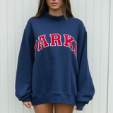 PARKE Varsity Mockneck - Denim/Red