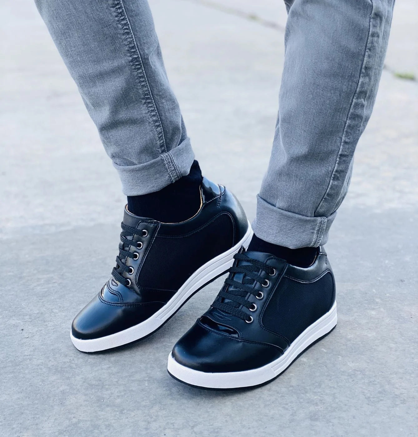 TOTO A53272 - 3.2-Inch Taller Men's Elevator Sneakers (Size : 8.5)