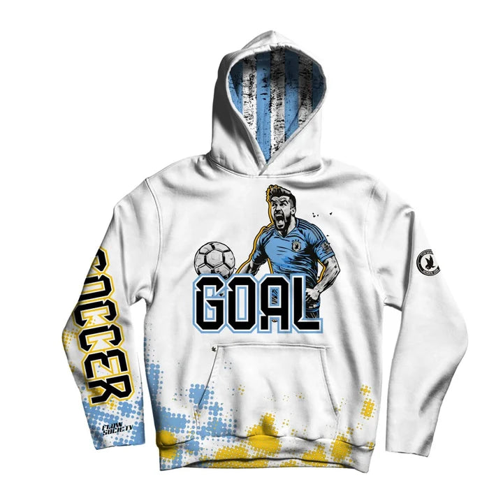 Youth Messy Soccer Hoodie by Flow Society - White - Youth Large
