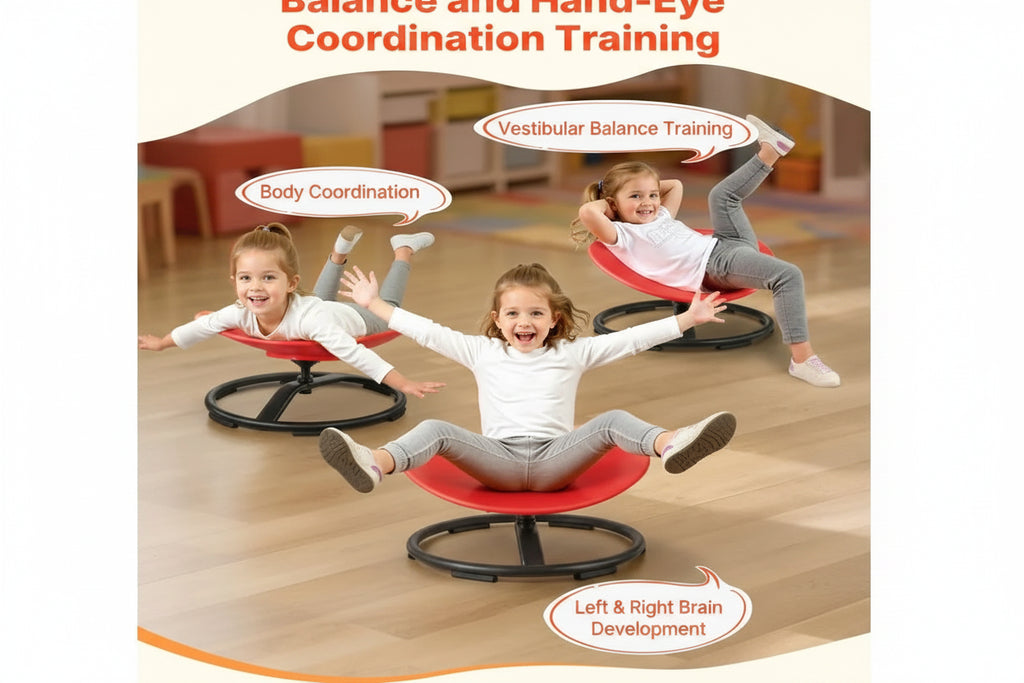 Kids Swivel Chair, 220 lbs Capacity, Sensory Spinning Chair, Autistic Kids Sensory Toy Seat with Non-Slip Metal Base