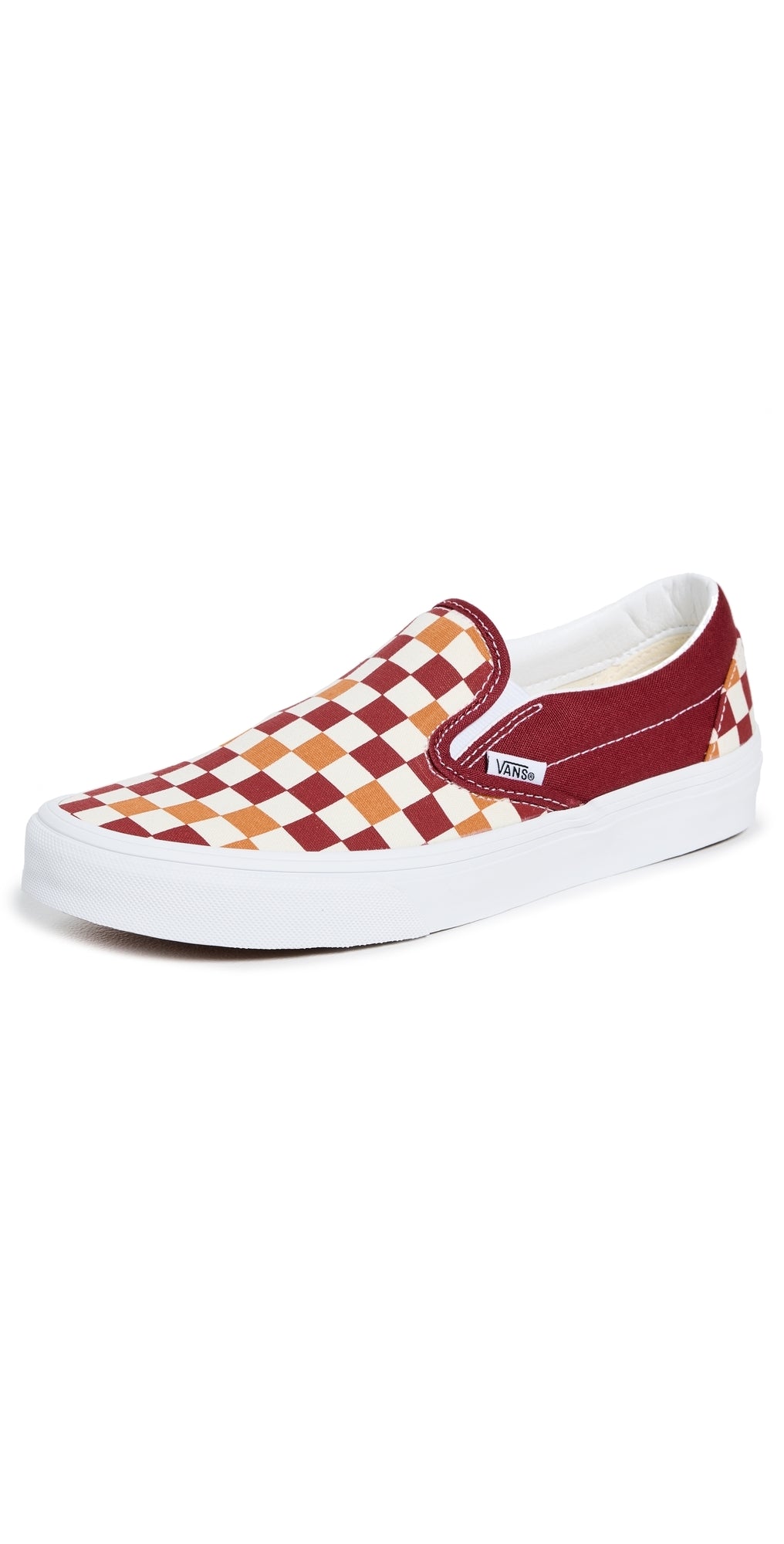 Classic Slip-on Sneakers Tri-tone Check Red Size 11.5