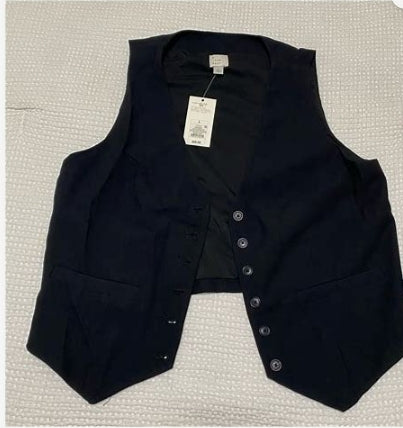 Women's Button-Front Vest - A New Day™-SIZE-M-Black