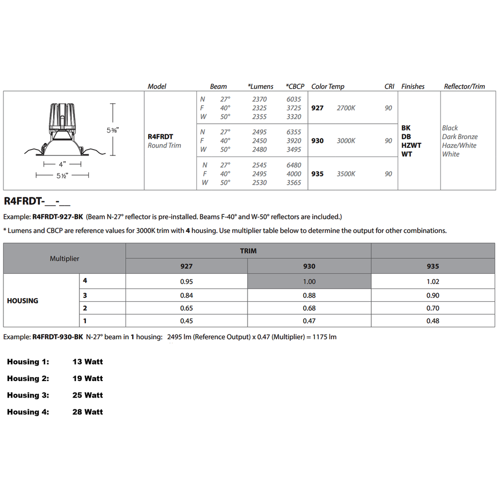 WAC LIGHTING 4 inch Round Downlight with Trim - Haze/White