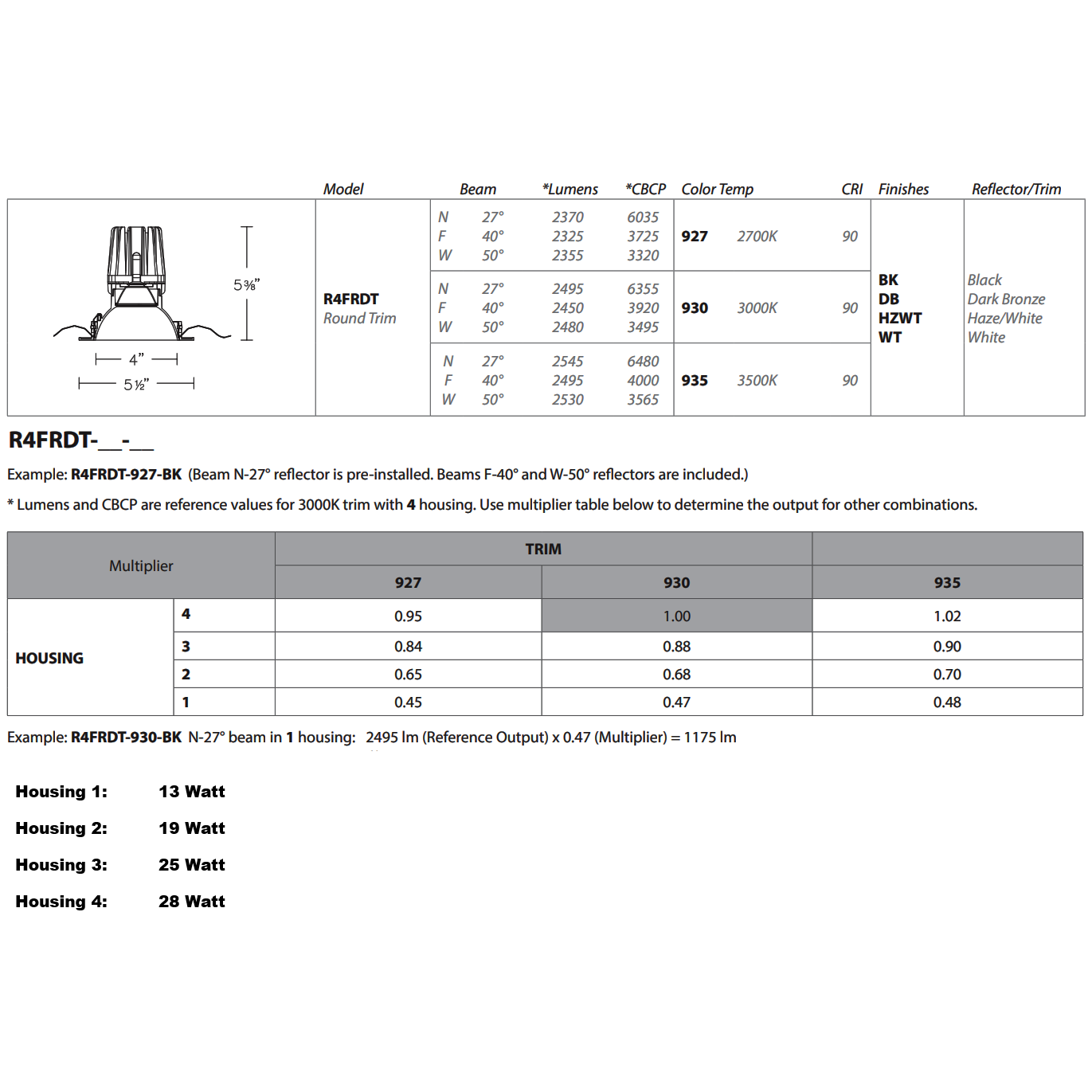 WAC LIGHTING 4 inch Round Downlight with Trim - Haze/White