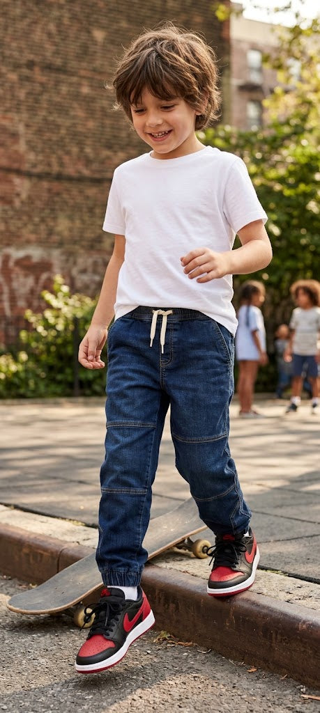 OSH KOSH B'GOSH Boys Denim Relaxed Joggers - Dark Wash - 7