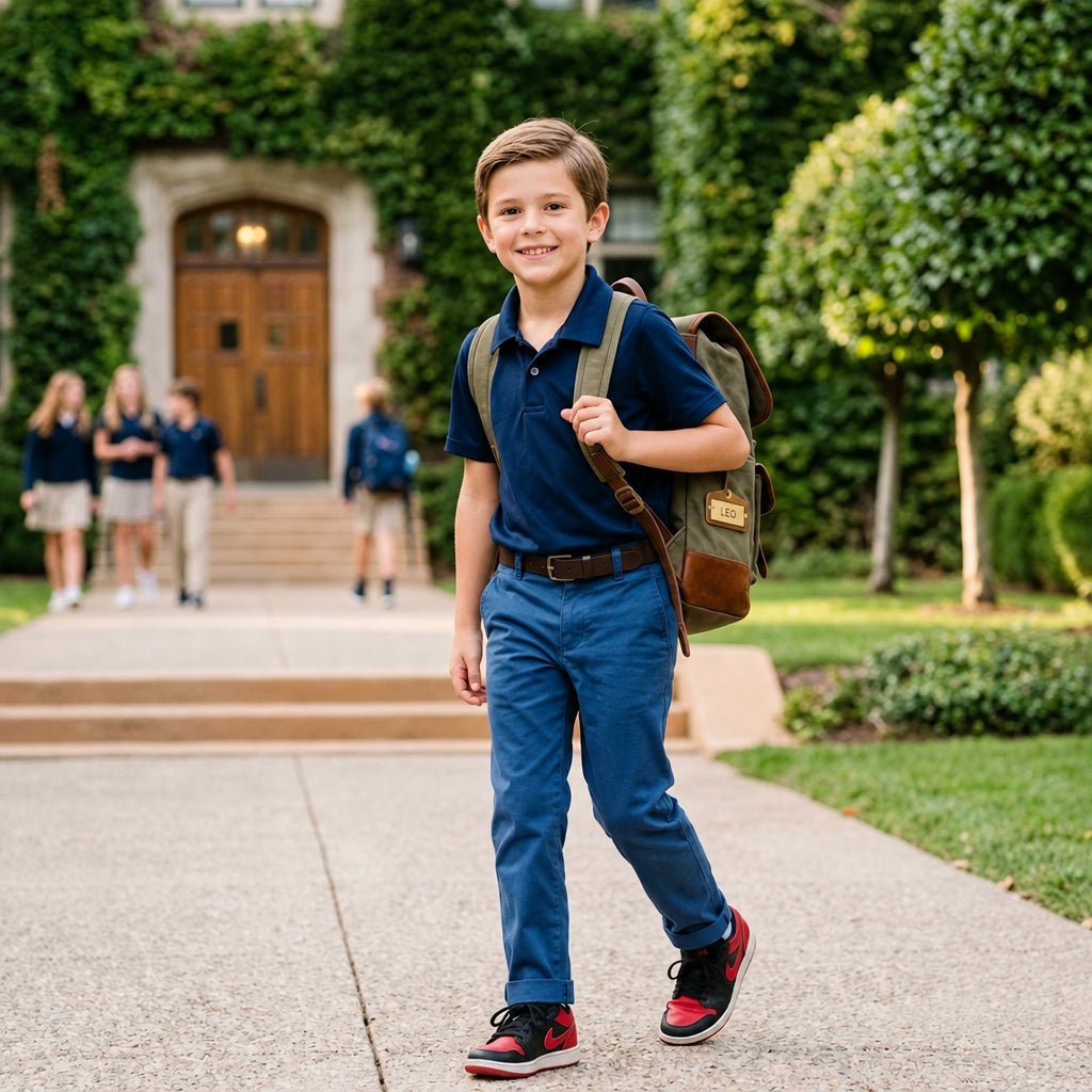 OSH KOSH B'GOSH Boys Uniform Active Polo Shirt in Navy - 8