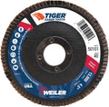 (Qty:10) Weiler 50101 Saber Tooth Ceramic Flap Discs, 4 1/2 in, 40 Grit, 7/8 in Arbor, 13,000 rpm