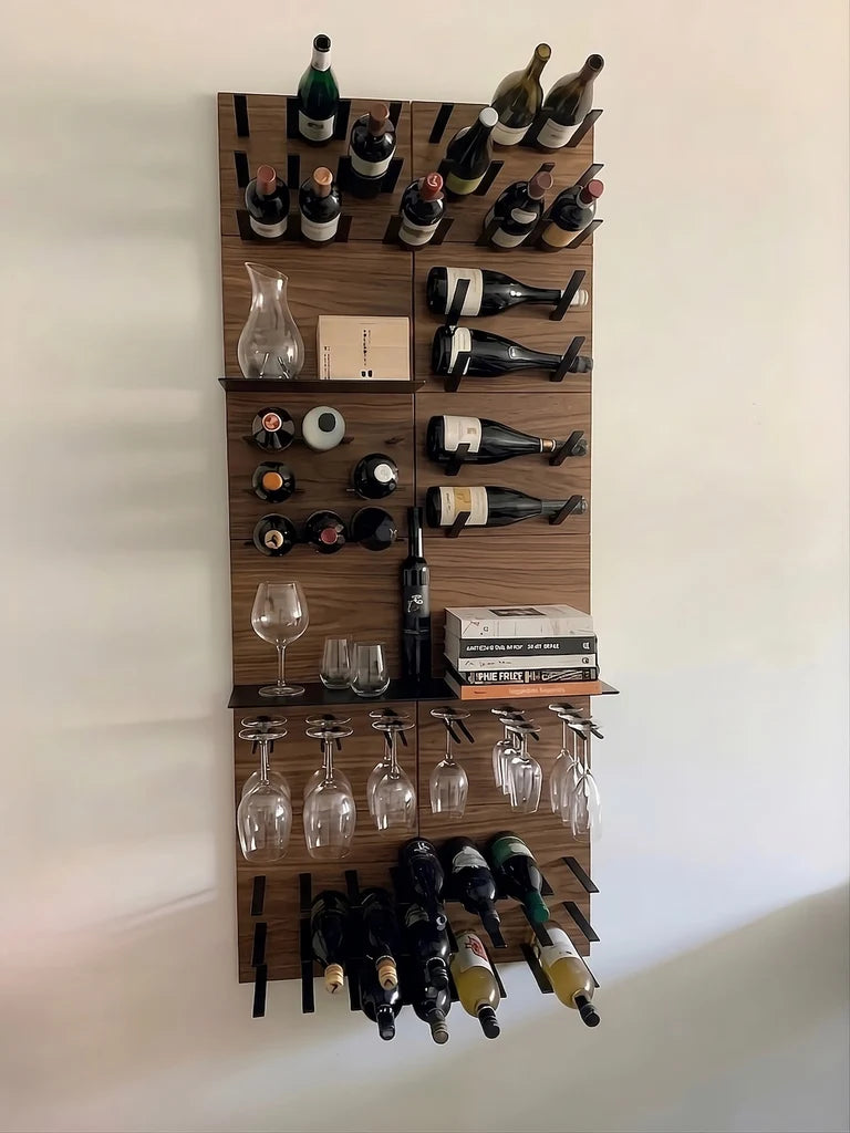 STACT Premier Stemware Rack | Walnut/Black | STACT-WBK-G