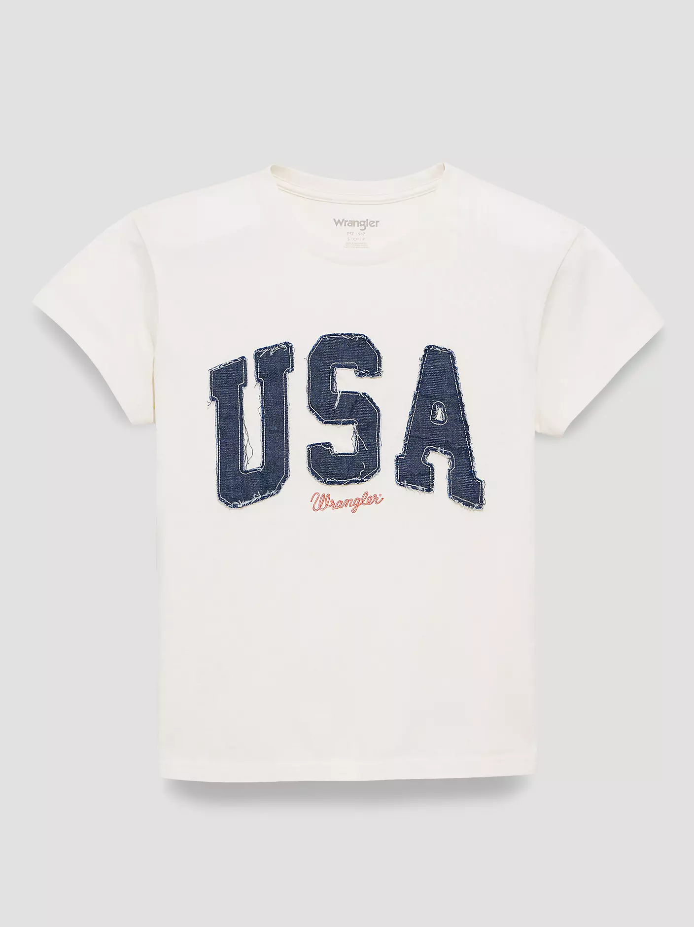 WRANGLER Women's LG USA Retro Regular Graphic Tee in Egret