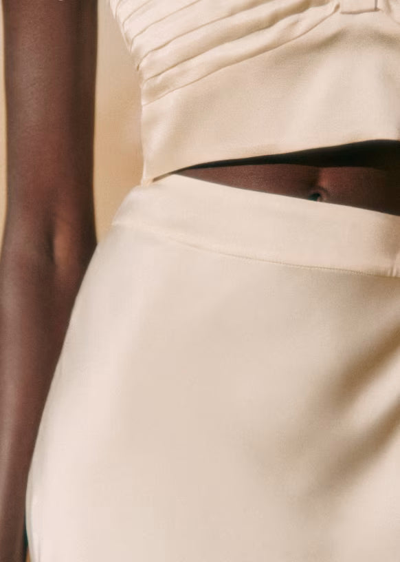 Editions Jupe Ameline Skirt by Sezane - Ecru - Size 38 (US Size 6)