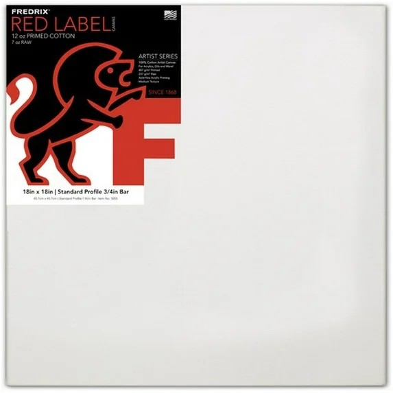 Fredrix Red Label Cotton Canvas - 18" x 18", 3/4" Profile
