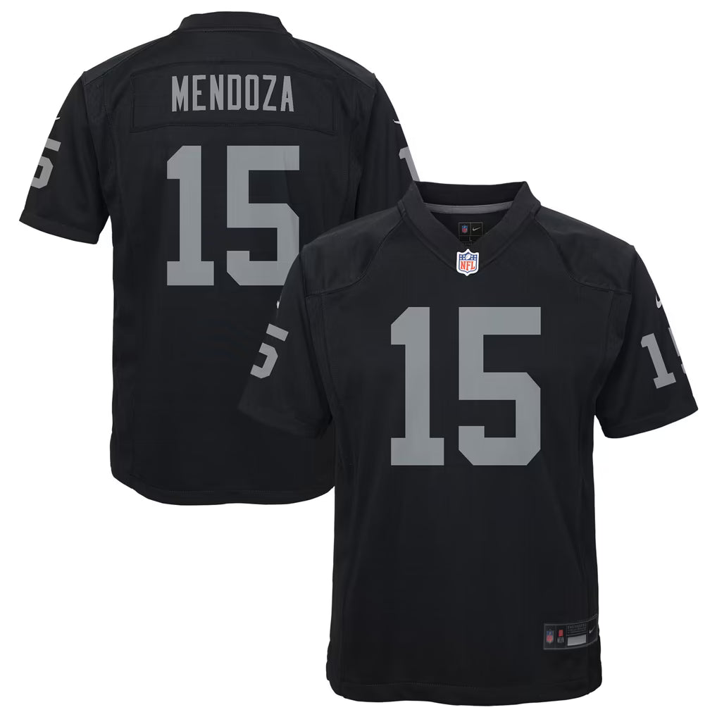 Fernando Mendoza LV Raiders - Nike Boy's Team Game Player Jersey - Black - M (10/12)